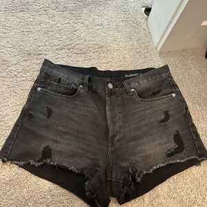 Blank NYC Women's Black Distressed Shorts